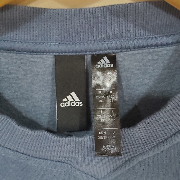 Adidas Soft Baby Blue Cropped Crewneck Sweatshirt - Picture 6 of 8